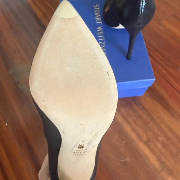 Stuart Weitzman Black Pointed Toe Heels - Picture 3 of 6